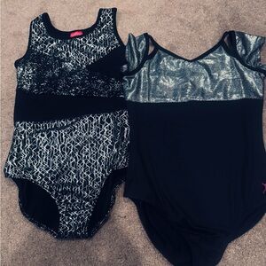 2 Kids Black and Silver Leotard Set